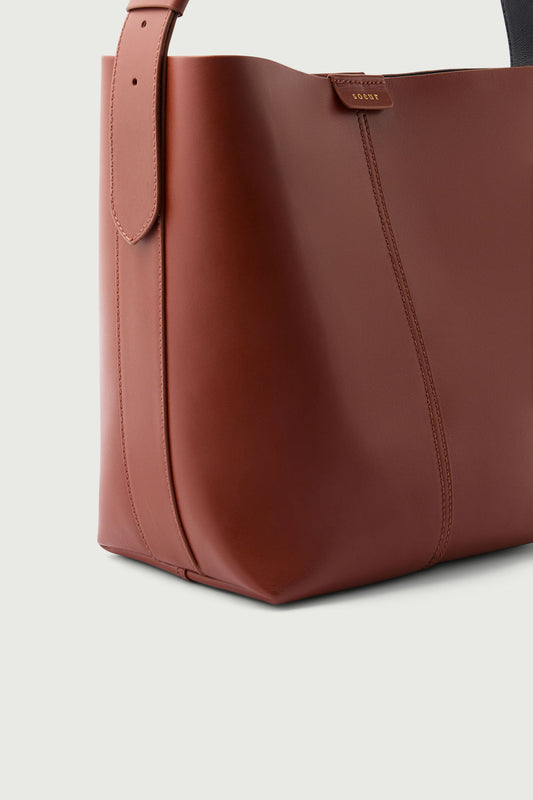 Sac Saudade Mini - Acajou/Noir - Cuir - Femme