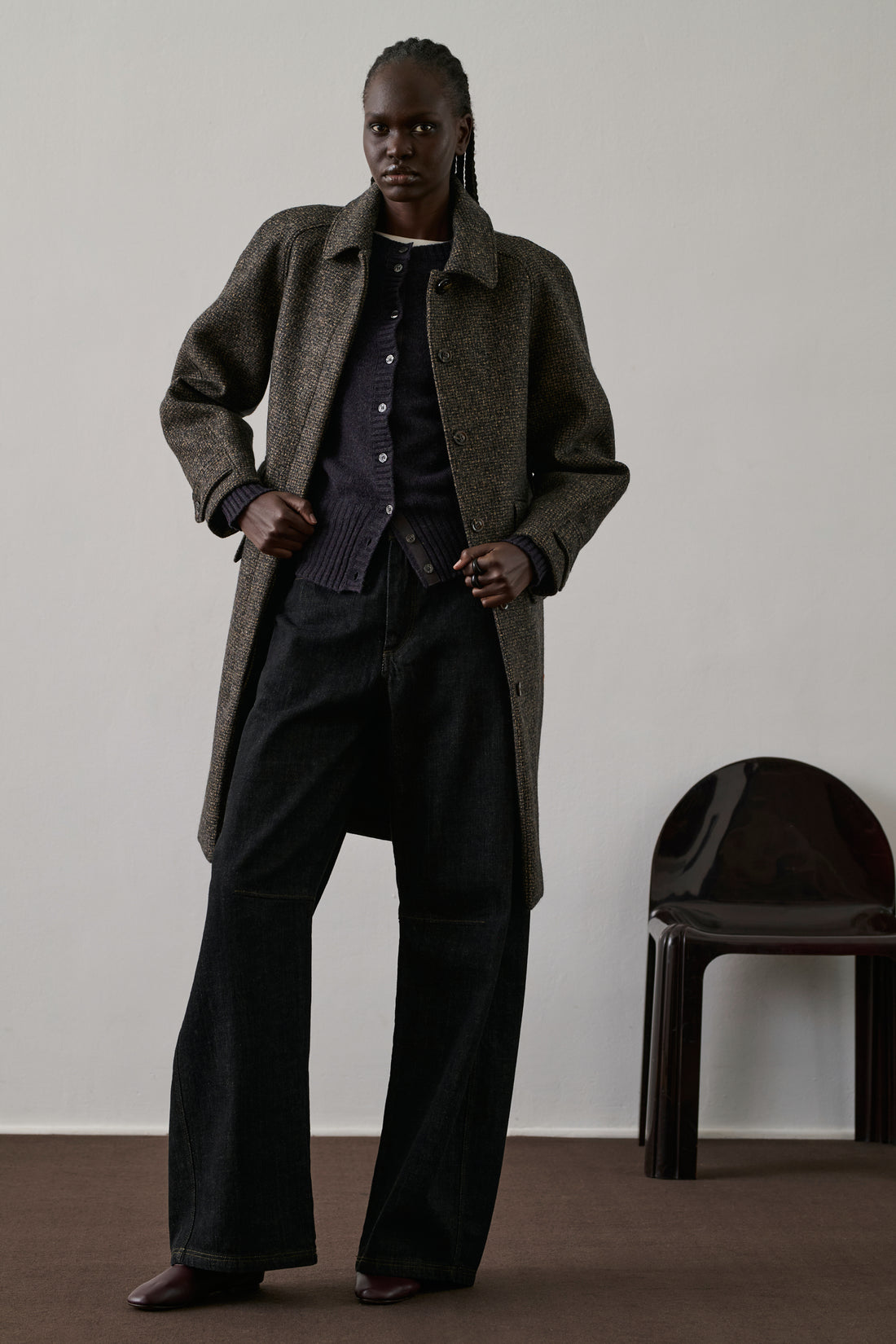 Cardigan Fugu - Aubergine - Laine - Femme