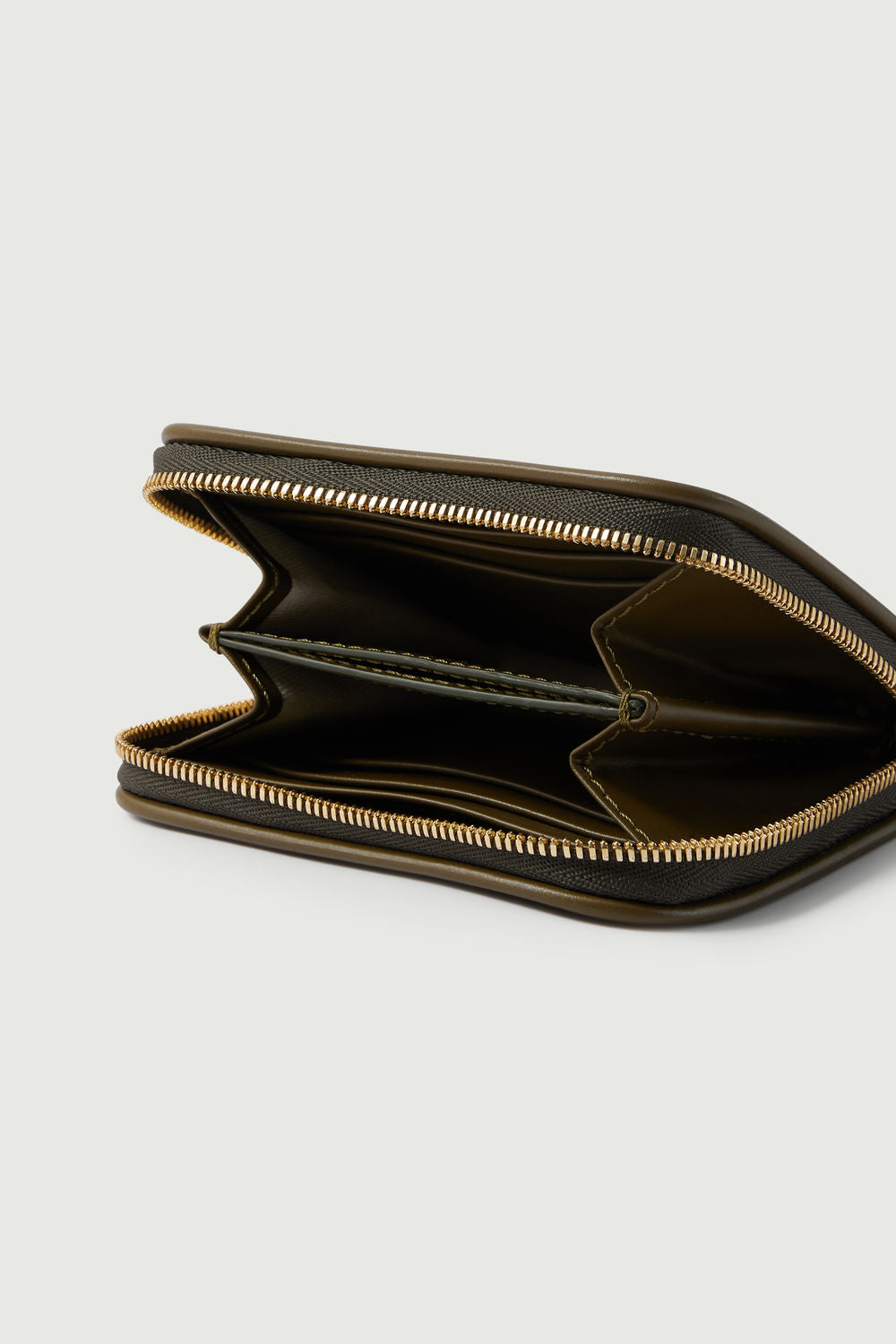 Porte-Monnaie Electre - Kaki Doré - Cuir - Femme vue 3